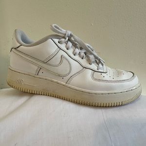 Nike Air Force 1 Shoes Boy Size6Y 7.5 women’s White Low Athletic Sneaker Lace Up